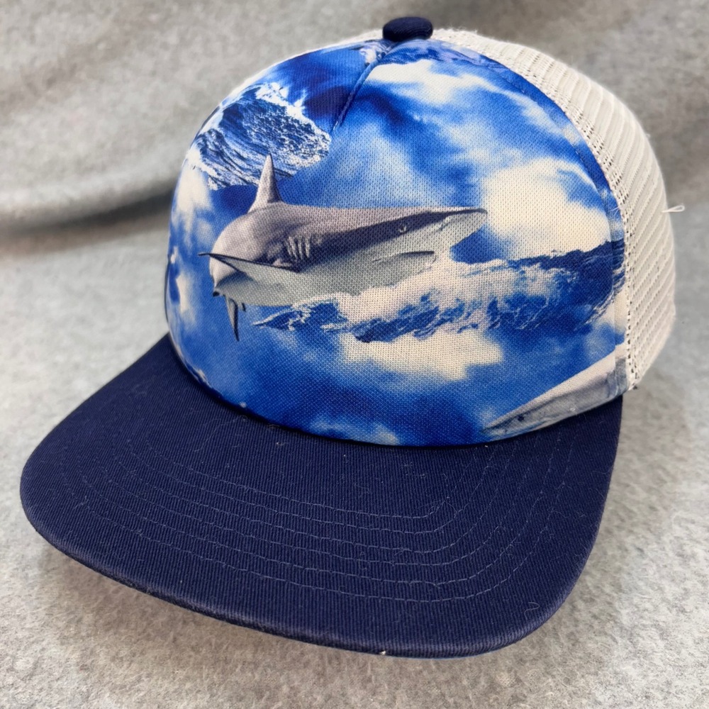 Shark Graphic Kids Blue Old Navy Trucker Hat Mesh Back Adjustable OSFA